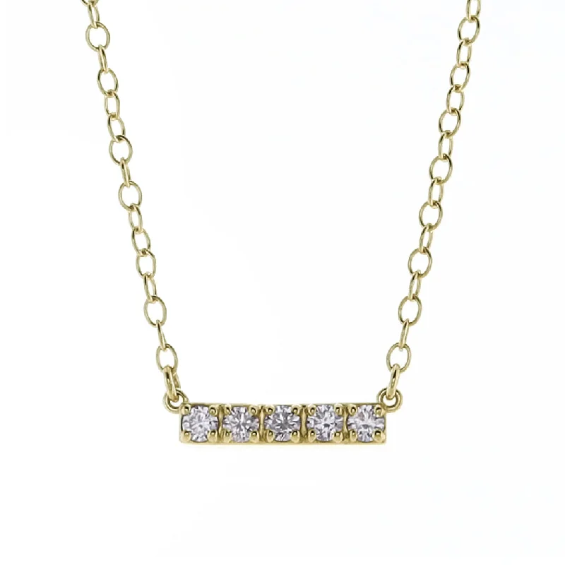 enewton couture 14kt Gold and Diamond Significance Bar Necklace - Five Diamonds