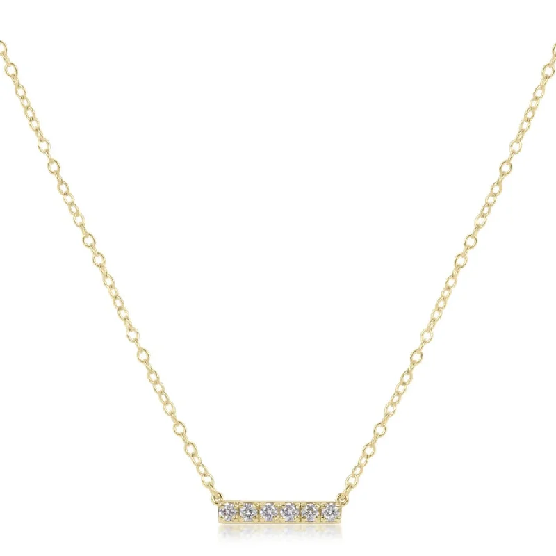 enewton couture 14kt Gold and Diamond Significance Bar Necklace - Six Diamonds