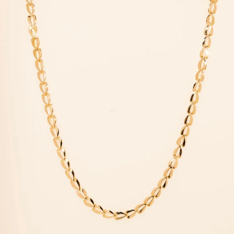 Estate Fancy Link Chain Necklace in 14kt Yellow Gold (16 inches)