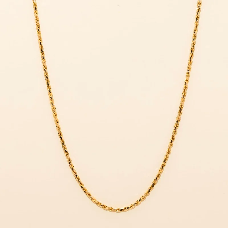 Estate Rope Chain in 14kt Yellow Gold (18 inches and 2.3mm wide)