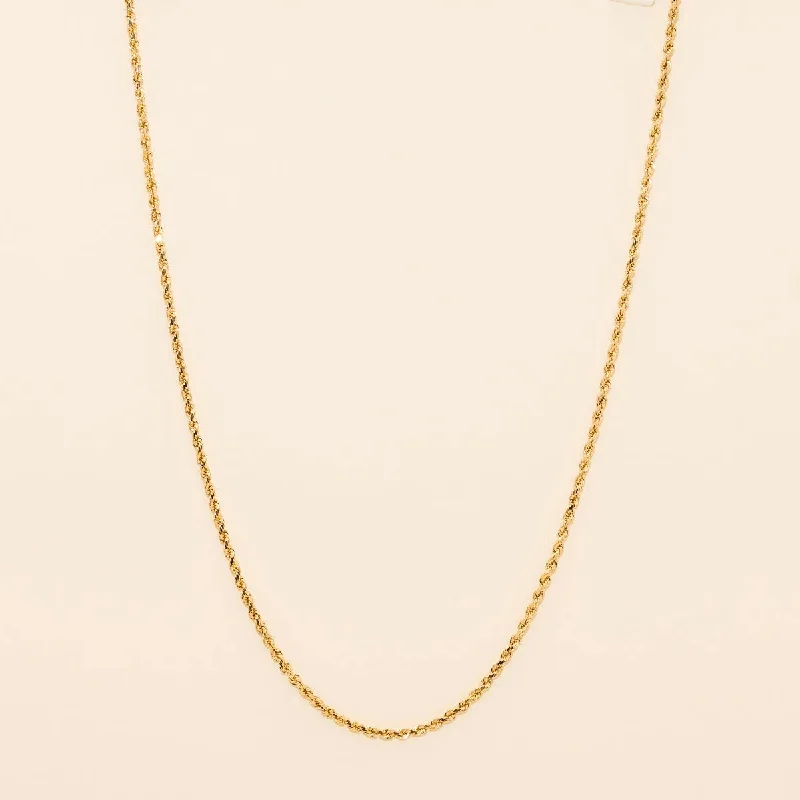 Estate Rope Chain in 14kt Yellow Gold (18 inches and 2mm wide)