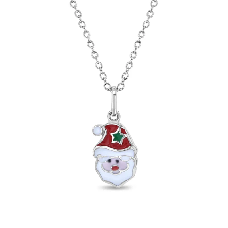 Girls Jolly Christmas Santa Pendant