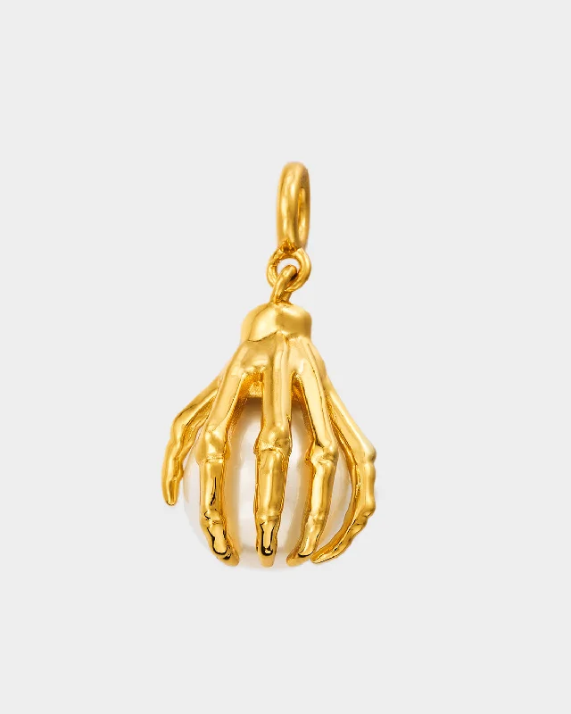 Golden Skeletal Claw Pendant