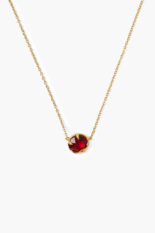 January Birthstone Necklace Garnet Crystal