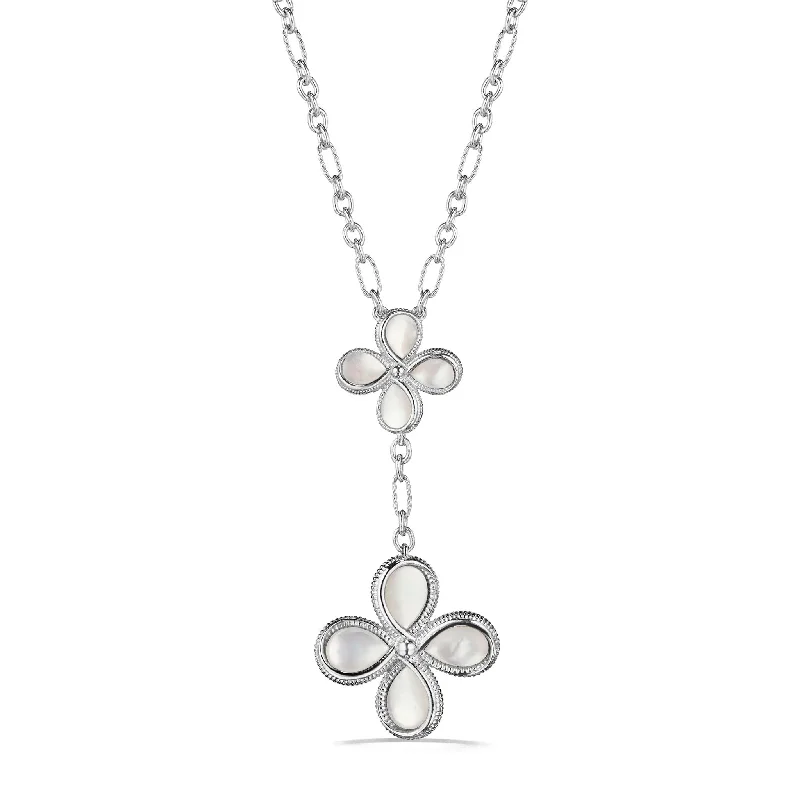 Jardin Floral Drop Necklace with Mother of Pearl