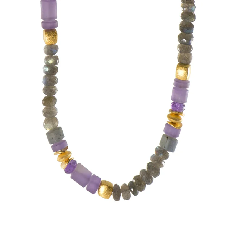 Joyla Labradorite and Amethyst Necklace