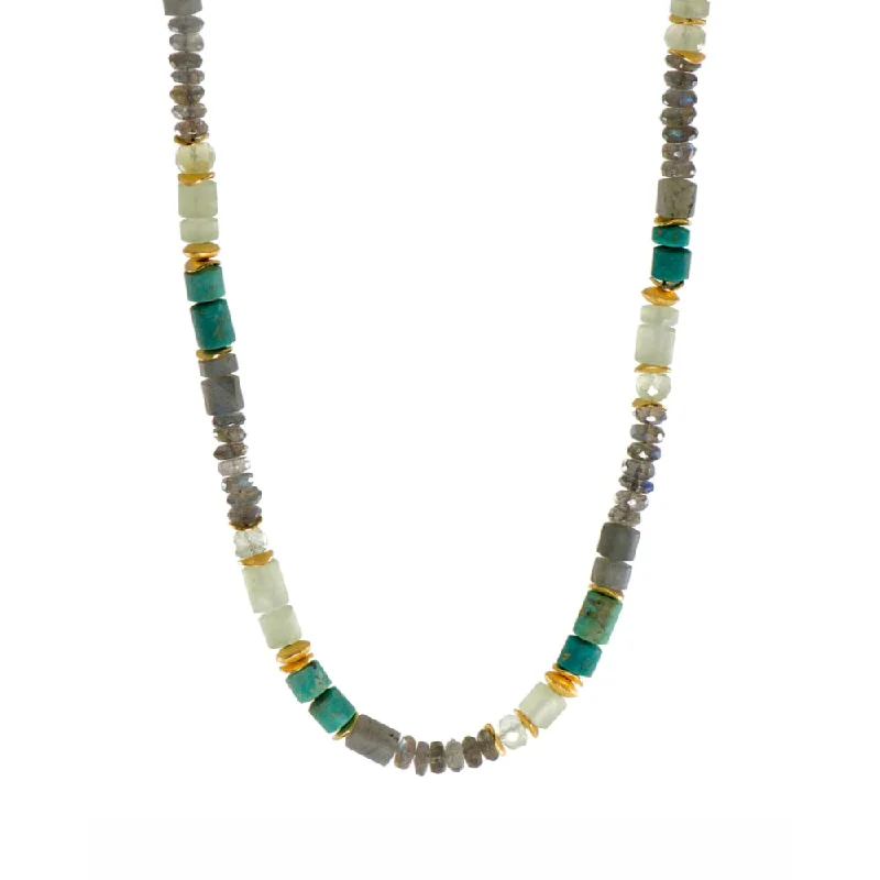 Joyla Labradorite, Chrysocolla & Prehnite Necklace