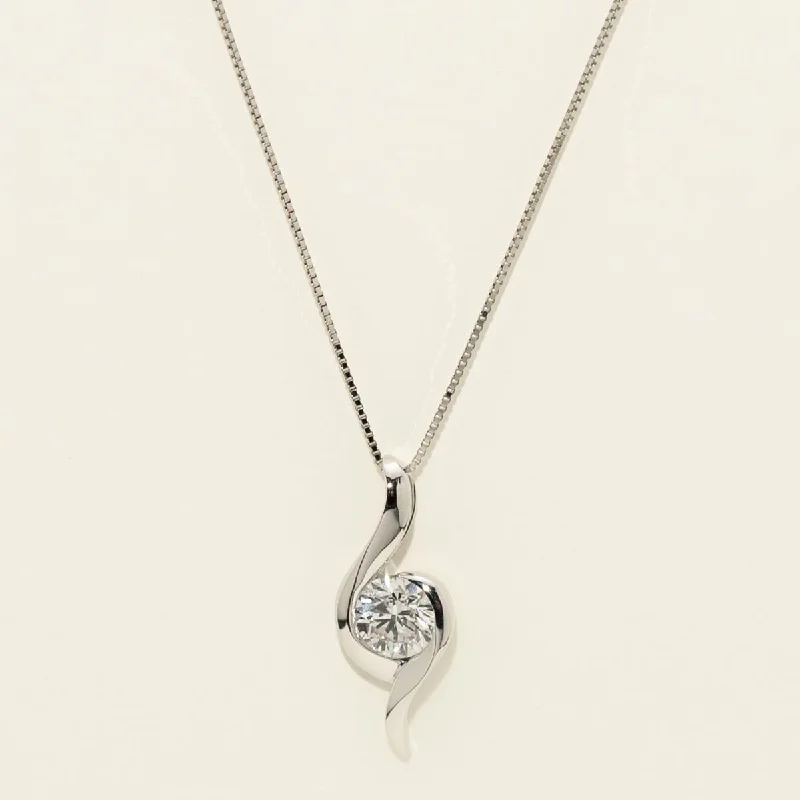 Lab Grown Diamond Necklace in 10kt White Gold (1/2ct tw)