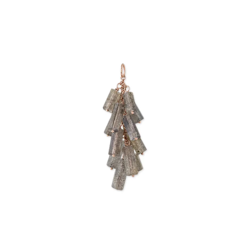 LABRADORITE TUBE SHAKER CHARM