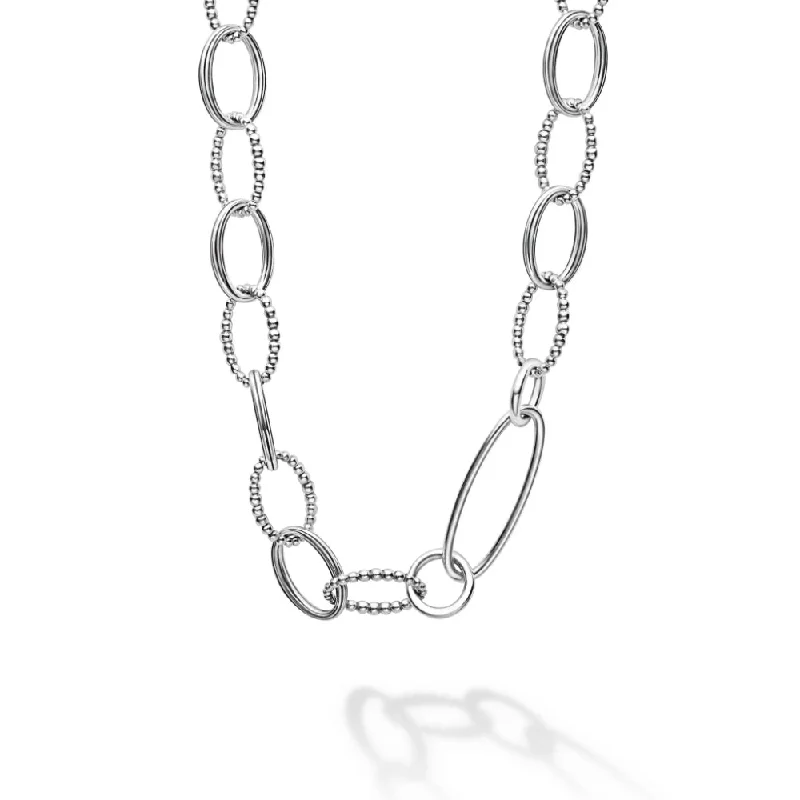 Lagos Signature Caviar Sterling Silver Link Necklace