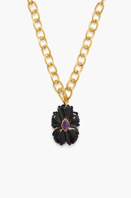 Magnolia Necklace Black Agate