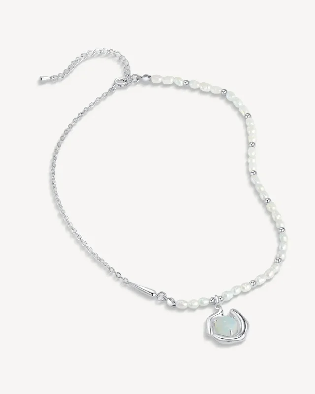 Moonstone Pearl Necklace