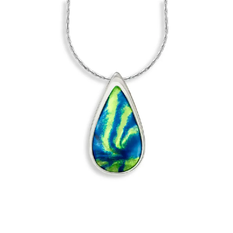 Nicole Barr Blue Aurora Teardrop Pendant Necklace