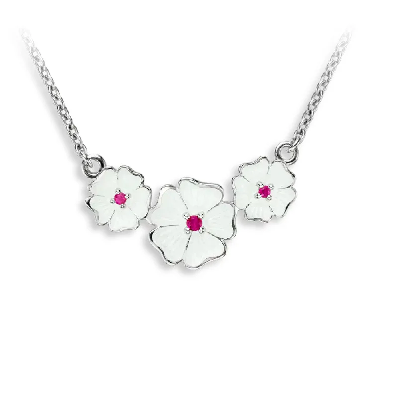 Nicole Barr White Cherokee Rose Necklace