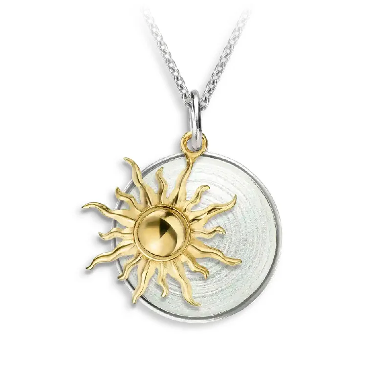 Nicole Barr White Vermeil Sun Necklace