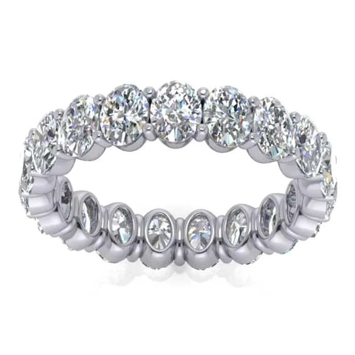 3.80 cttw Oval Shared Prong Diamond Eternity Band