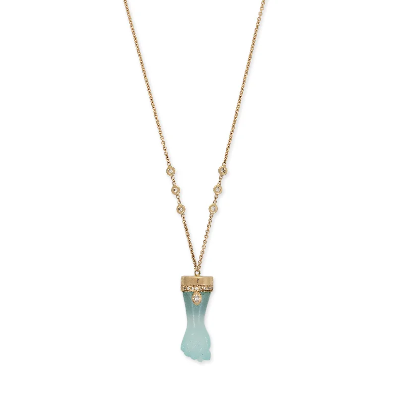 PAVE SOPHIA DIAMOND CHALCEDONY FIGA NECKLACE