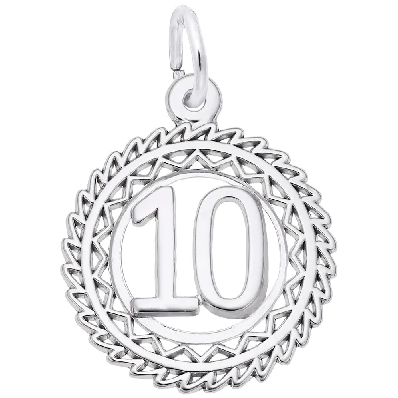 Sterling Silver #10 Round Charm