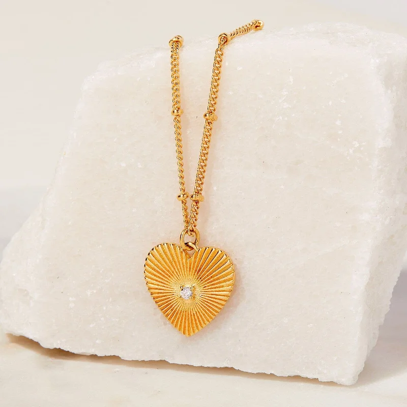 Sunburst Heart Necklace