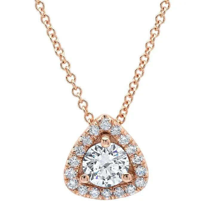 Triangular Halo Diamond Pendant