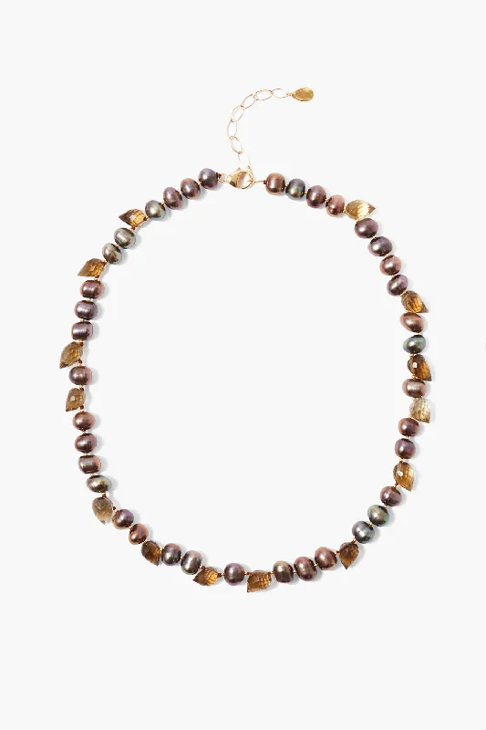 Willa Necklace Taupe Pearl Mix