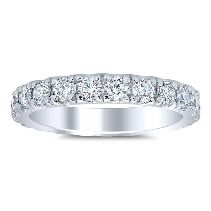 Women's Eternity Band 3mm Forever One Moissanite U Pave, 2.20cttw