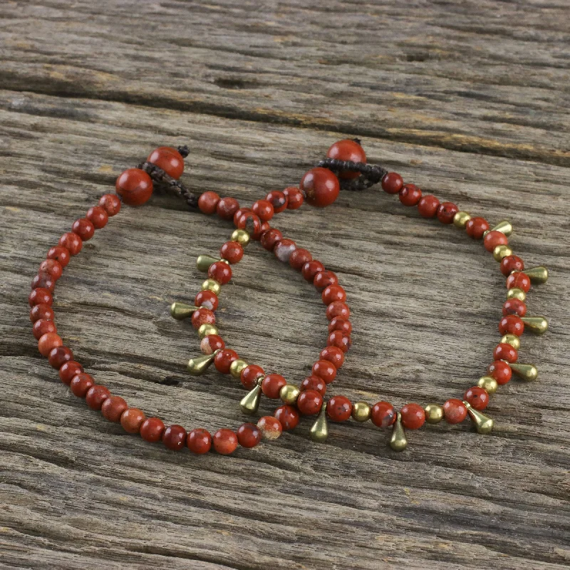 Beautiful Forever Jasper Beaded Bracelets from Thailand (Pair)