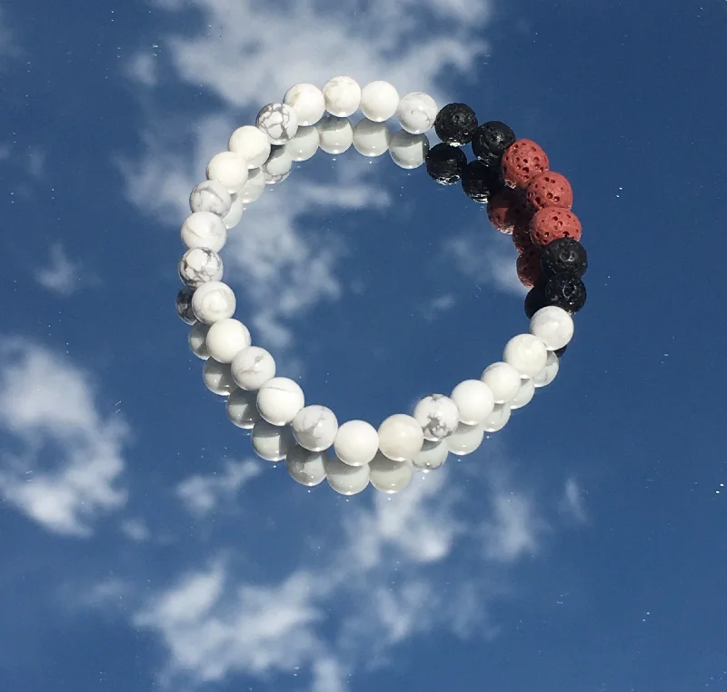 Cherry Lava Rock Bracelet