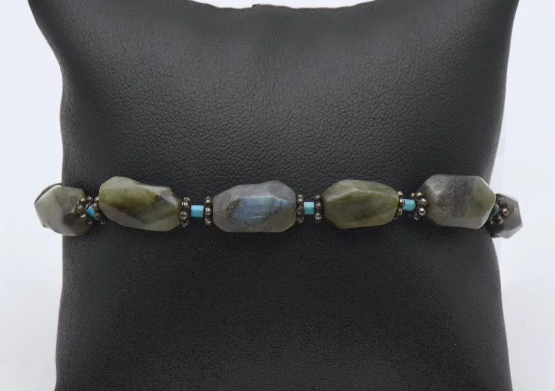 Labradorite Bead Stretch Bracelet