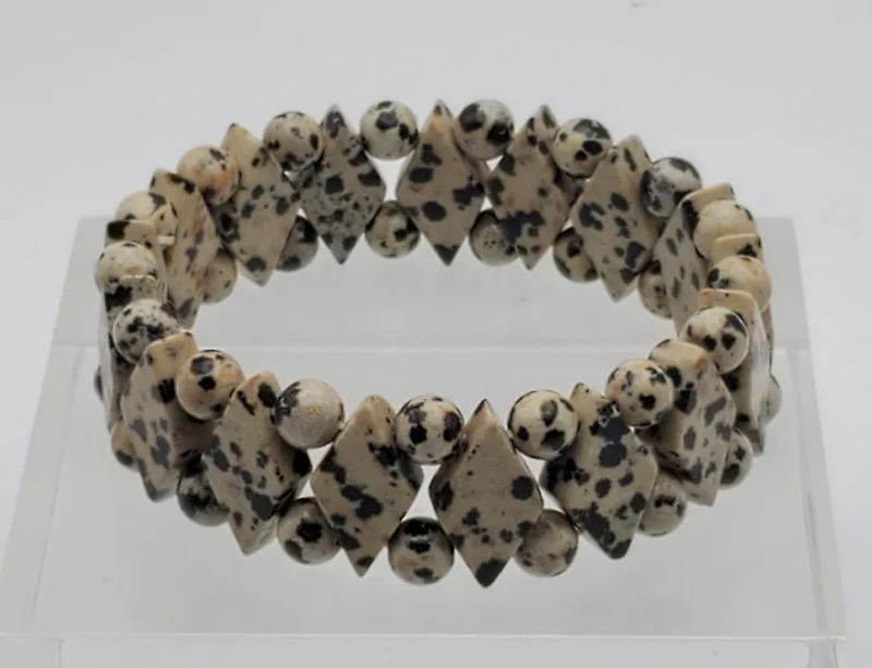 Dalmatian Jasper Bead Stretch bracelet