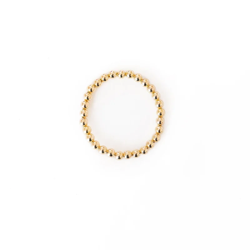 Gold-Filled Gold Beaded Bracelet | 6 mm