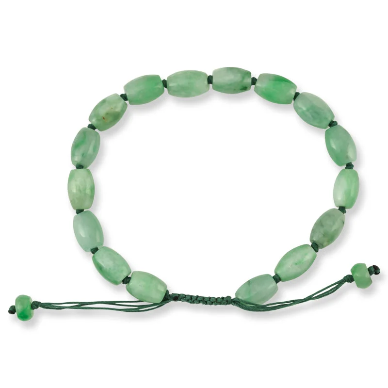 Green Jade Lotus Bead Bracelet