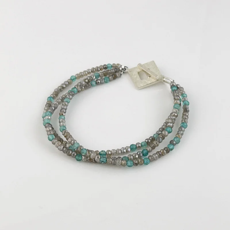 Labradorite + Apatite Bead Bracelet