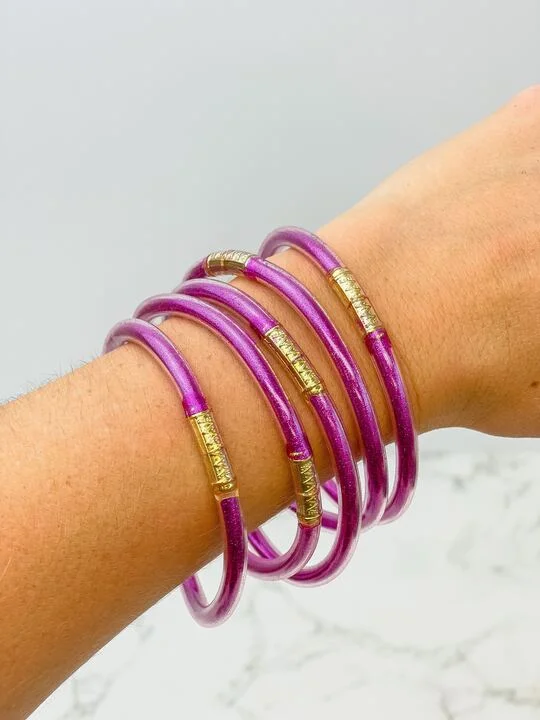 Shimmer Tube Bracelets - Fuchsia