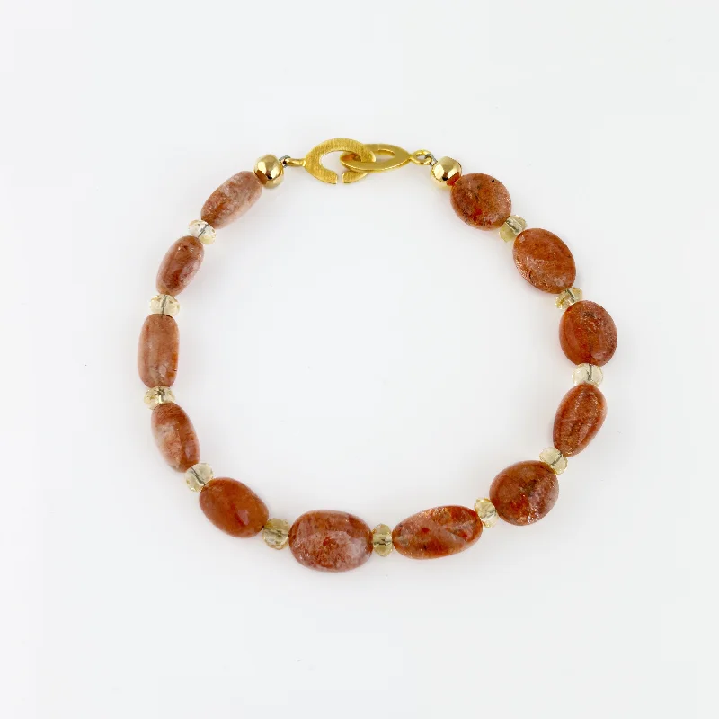 Sunstone + Citrine Bead Bracelet