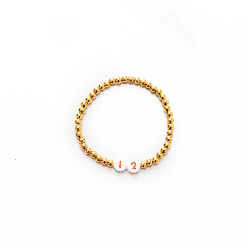 Team Number Gold Beaded Bracelets