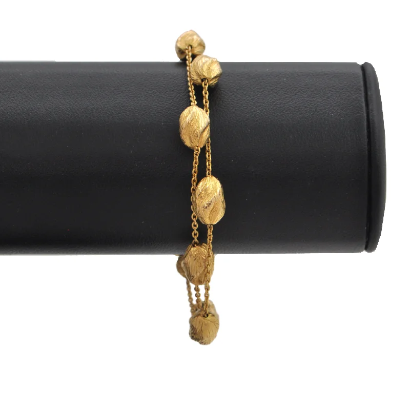 Vintage Italian 18K Gold Bead Bracelet