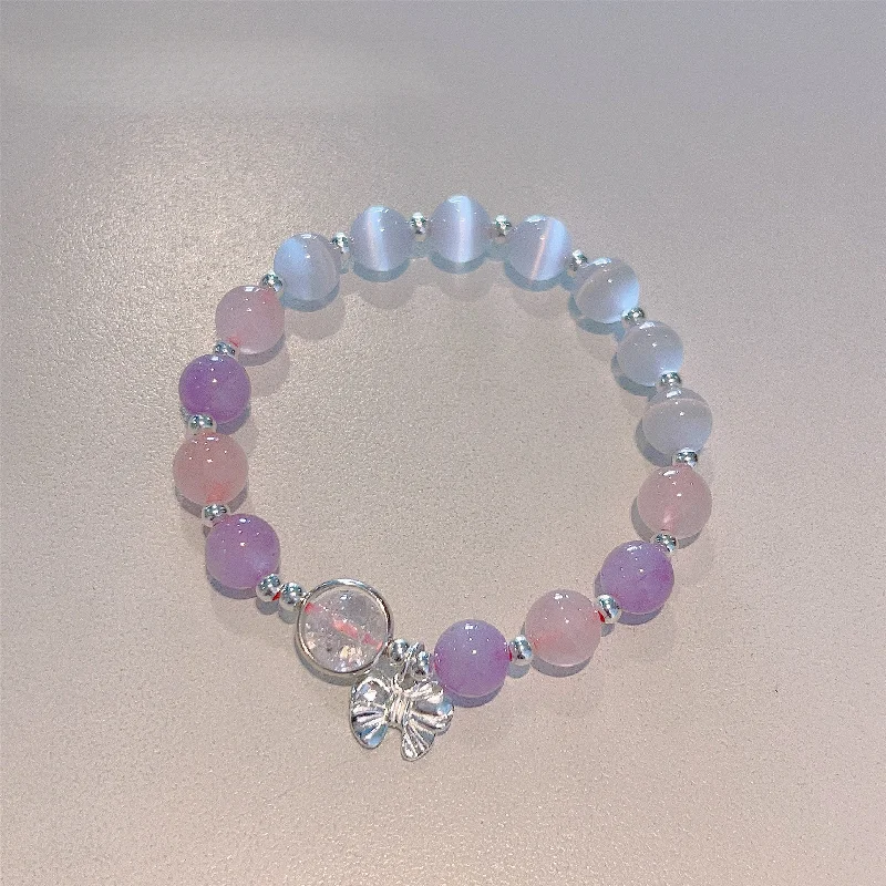 Wholesale Amethyst Bow Cat's Eye Bracelet