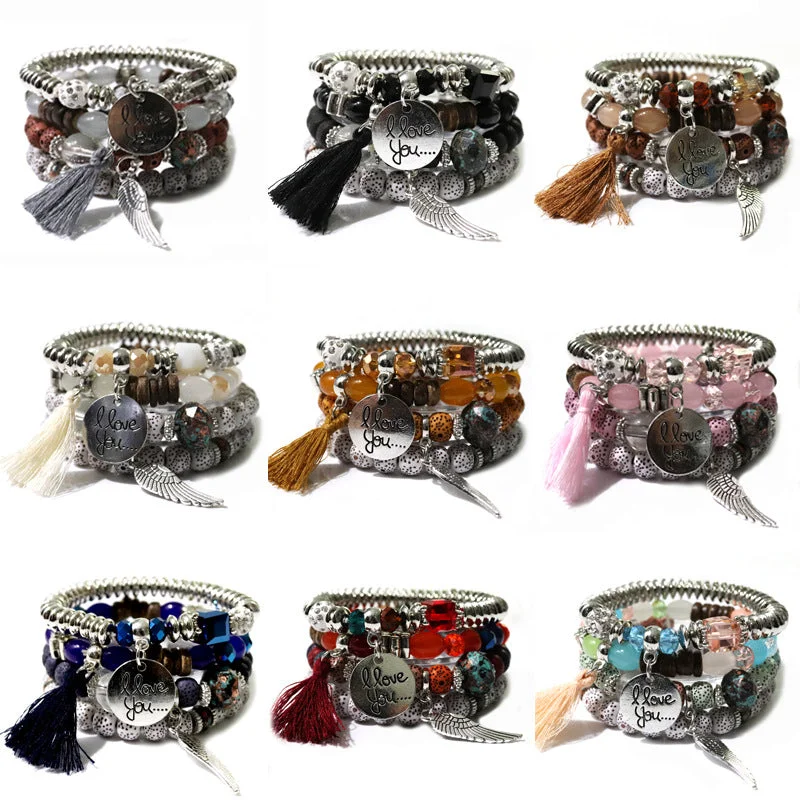 Wholesale Bohemian Tassel Multilayer Beaded Bracelet