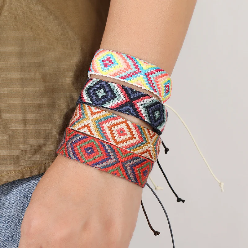 Wholesale Bohemian Vintage Argyle Cotton Bracelet