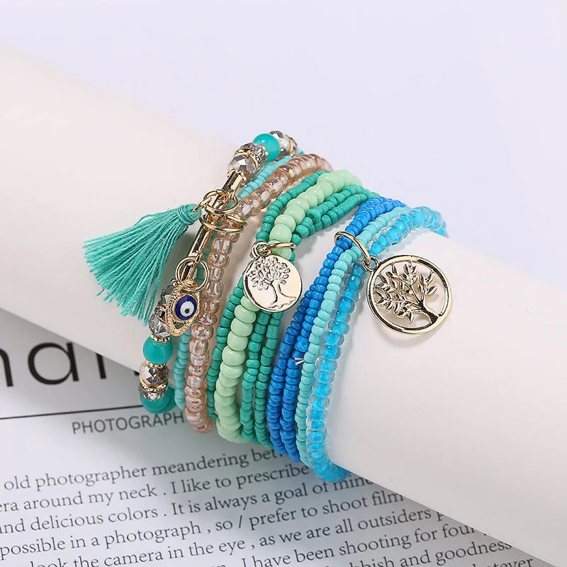 Wholesale Colorful Rice Beads Multilayer Bracelet