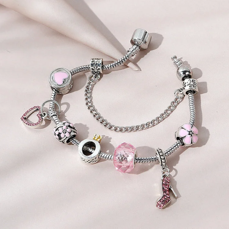 Wholesale Diamond Flower Love High Heels Bracelet