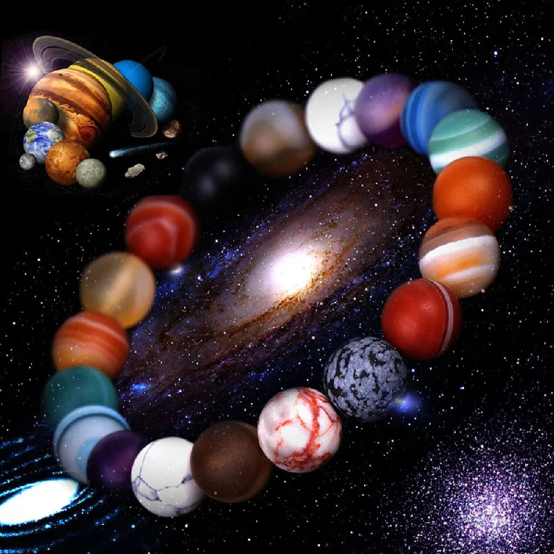 Wholesale Eight Planets Natural Stone Beads Bracelet