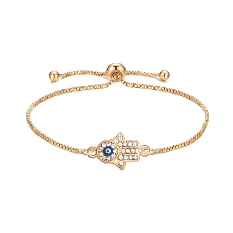 Wholesale Evil Eye Adjustable Pull Bracelet