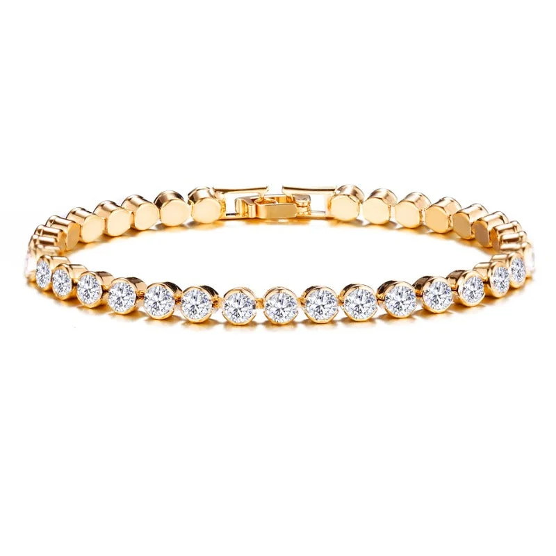 Wholesale Full Diamond Single Row Alloy Bracelets