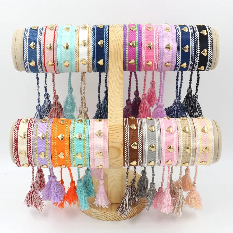 Wholesale Hand Woven Tassel Polyester Bracelet