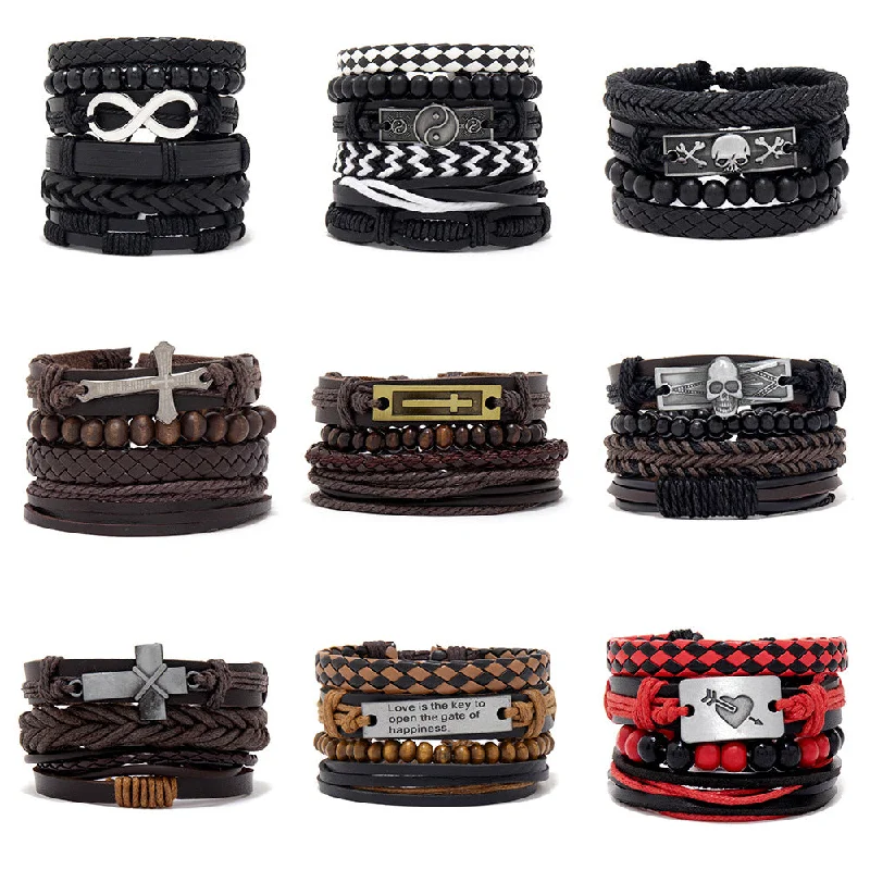 Wholesale Men's Braided Bracelet Combo Set