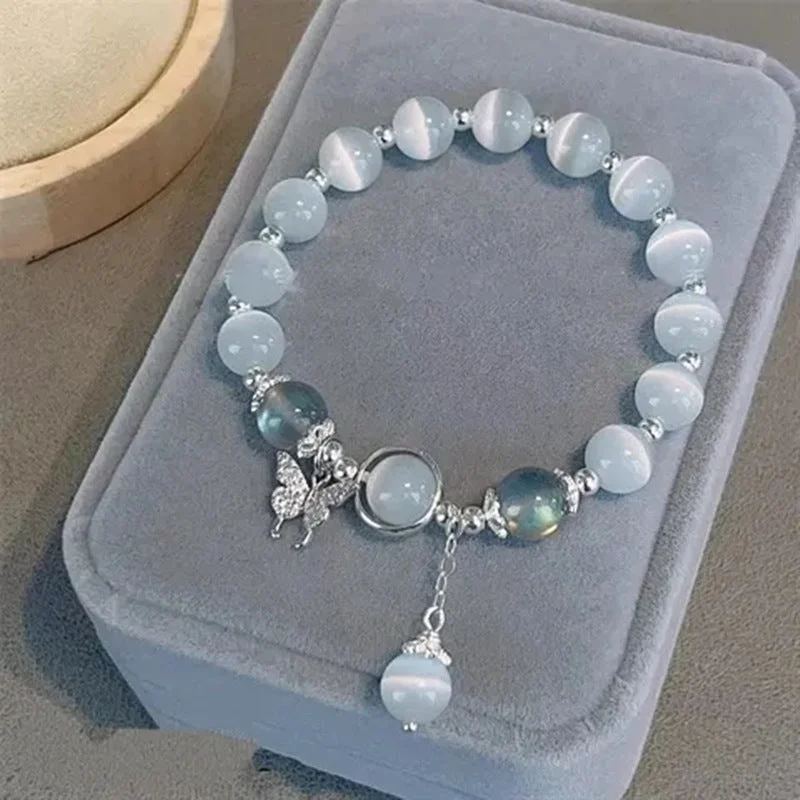 Wholesale Opal Crystal Butterfly Beaded Bracelet