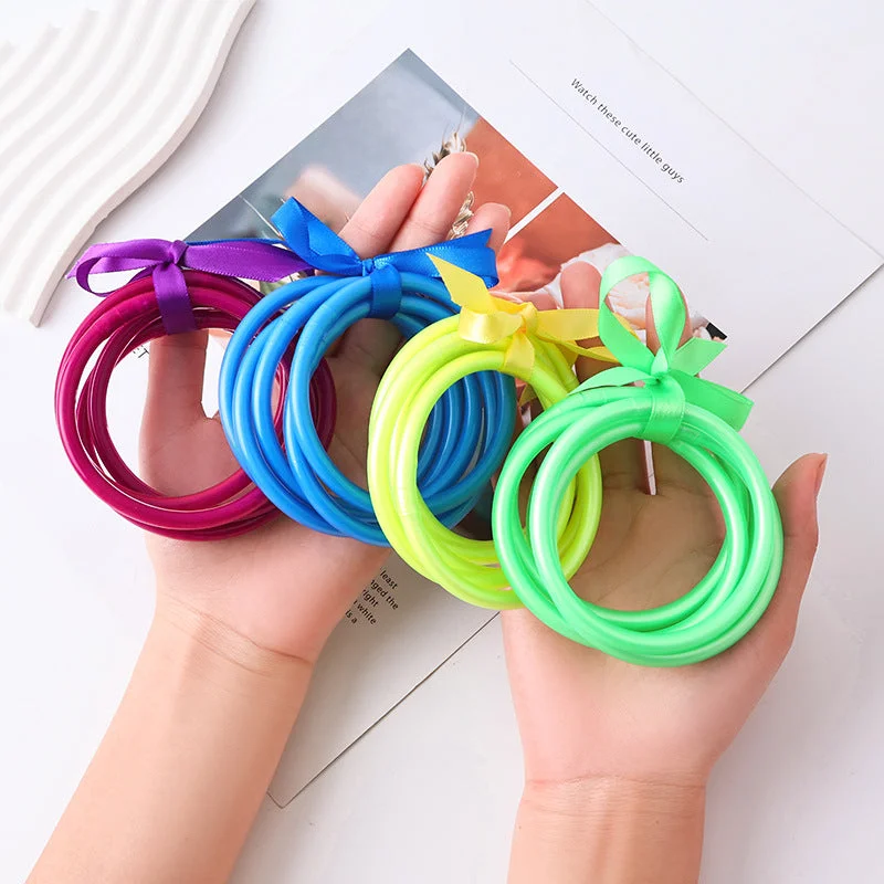 Wholesale Silicone PVC Tube Gold Foil Fluorescent Color System Bracelet