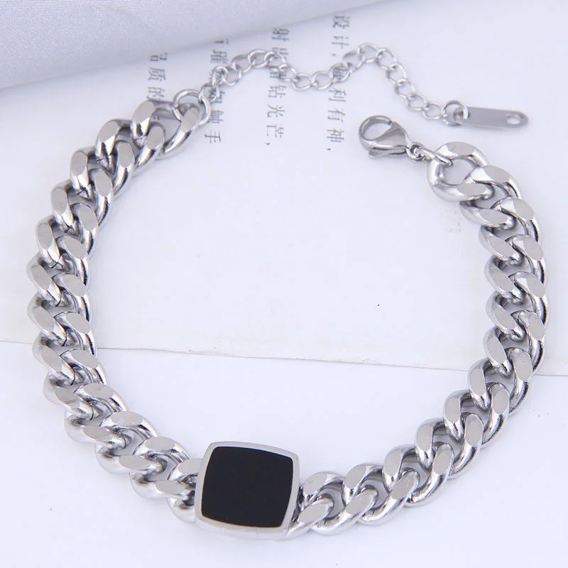 Wholesale Simple Four Square Titanium Steel Bracelet